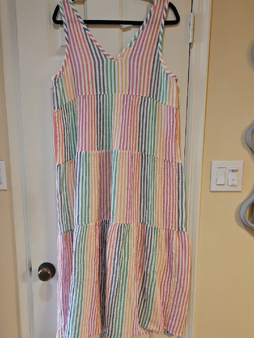 Marine Layer Pastel Striped Tiered Maxi Dress - Picture 9 of 10